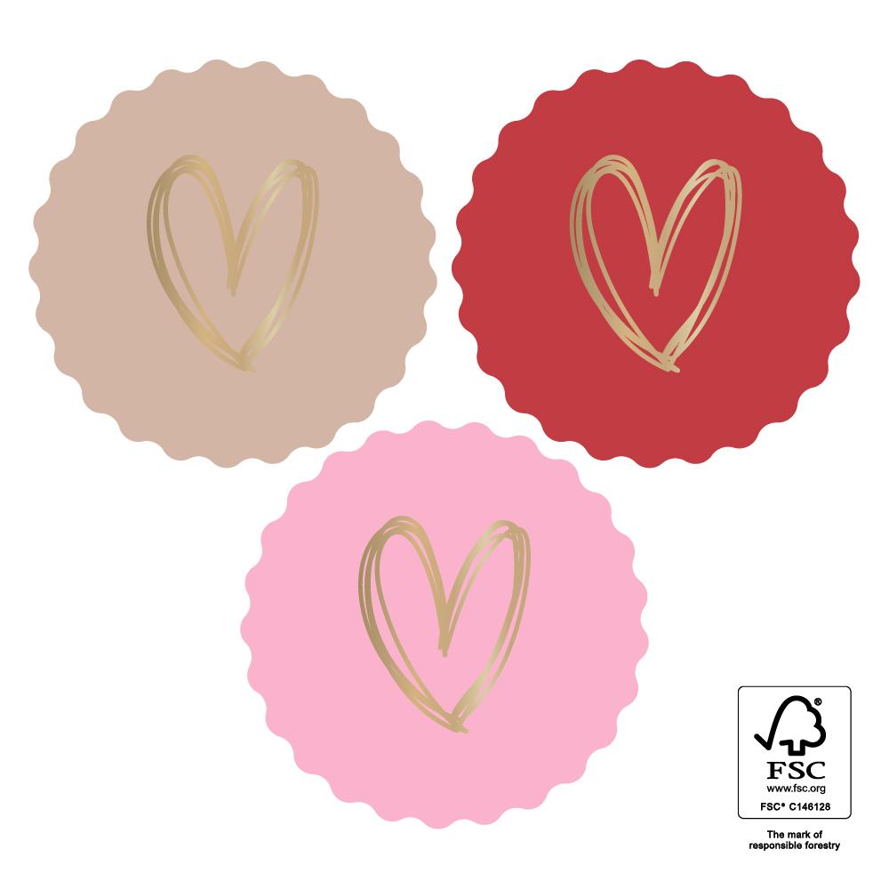 draadloos genoeg Boos worden Stickers met hart | 3 kleuren rood/roze | 10 stuks - Studio Stien